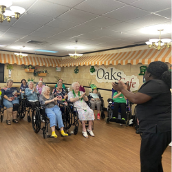 seniors enjoying activities at Oak Manor Senior Living Community